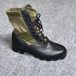 Rothco Boots Mens Size 9R Black Green Leather Canvas Jungle Combat Tactical